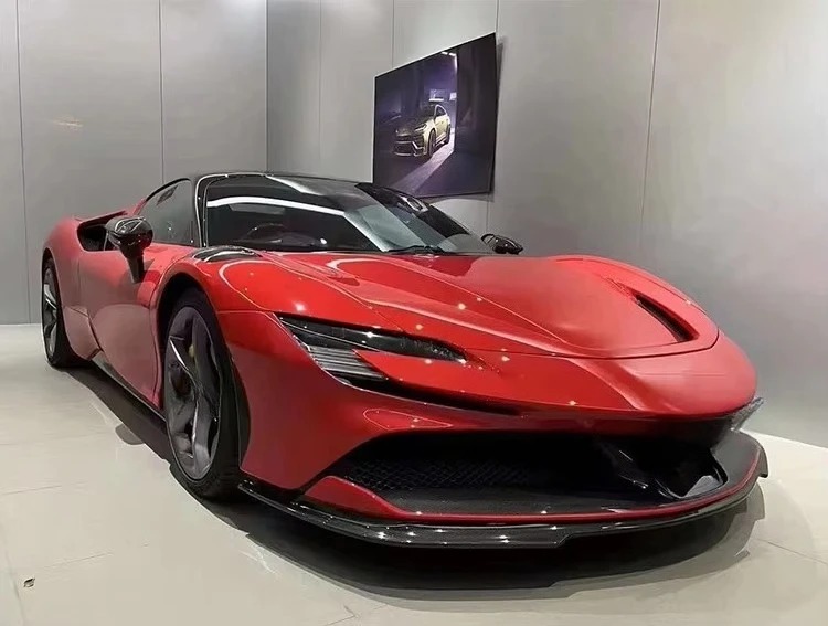 Suitable for SF90 Upgrade RYFT Style Carbon Fiber Front Lip Spoiler Diffuser Upgrade Performance Parts Body Kit